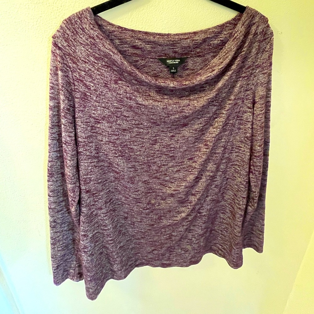 Simply Vera X Vera Wang long sleeve blouse with layered, faux-wrap style.
